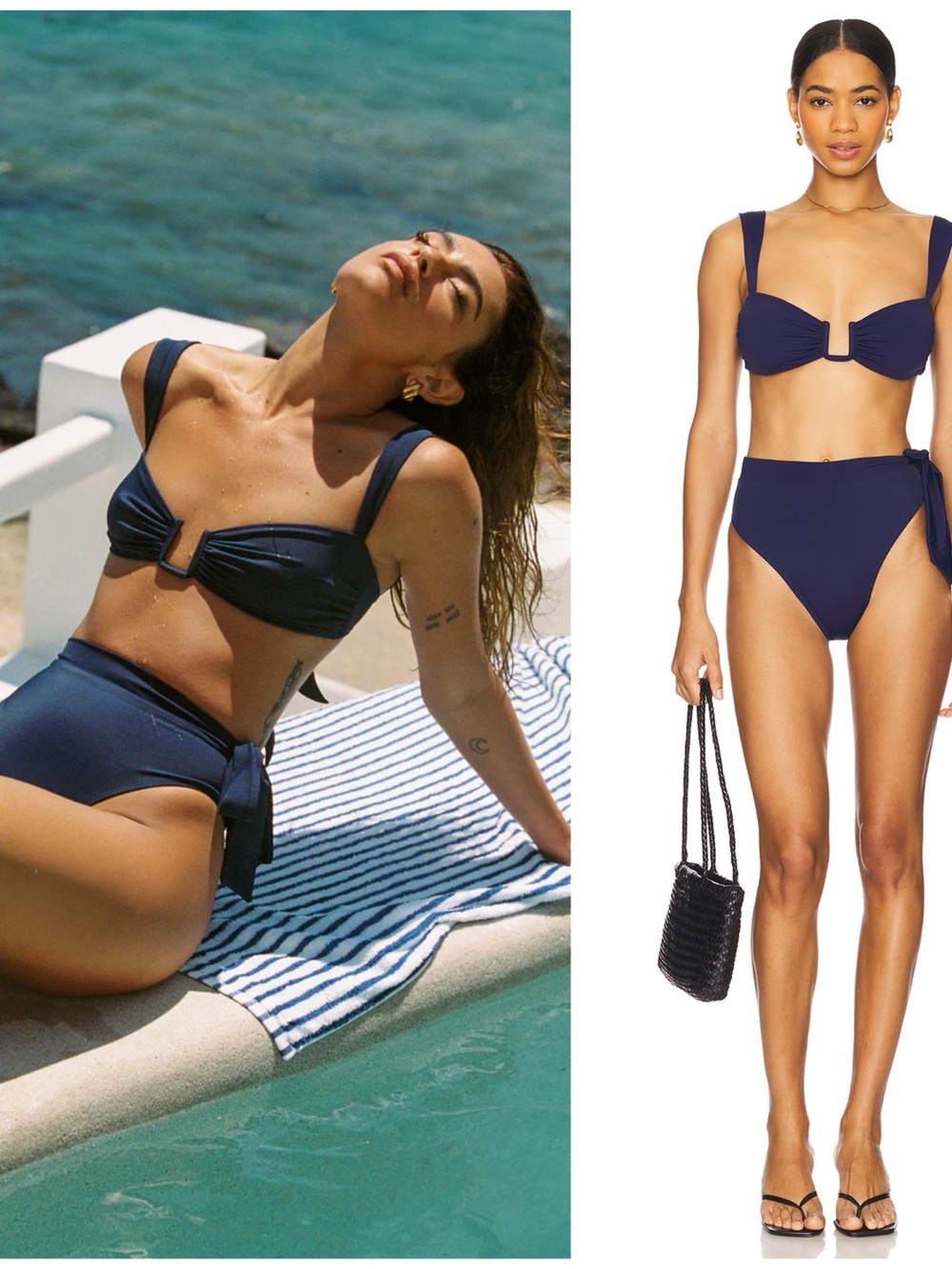 NEW Away That Day Bikini Set Cannes Top & Tahiti Bottoms in Ocean Size Medium